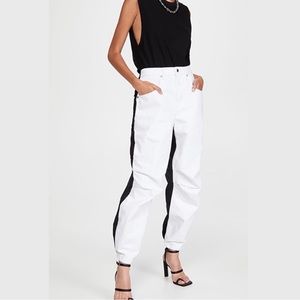 Alexander Wang White & Black Hybrid Cargo Jeans